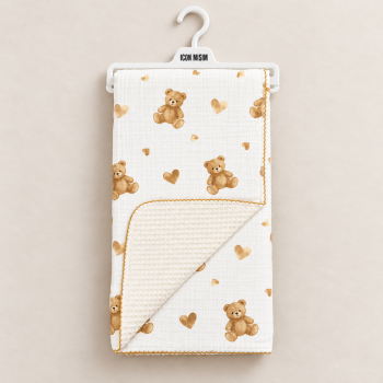 Двулицева муселинова пелена Vintage 100x100 см - Teddy bear