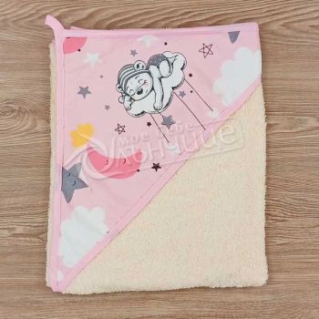 Бебешка хавлия - Sleepy Bear - pink