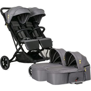 Комбинирана количка за близнаци X-Double Cool Grey Lux – X-LANDER