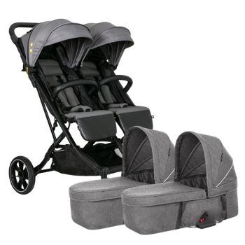 Комбинирана количка за близнаци X-Double Cool Grey – X-LANDER