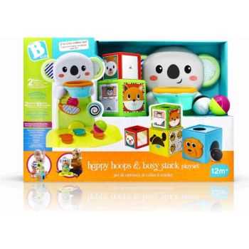 Комплект бебешки игри 2 в 1 &ndash; Кош за игра и кубчета за подреждане B Kids &ndash; Infantino