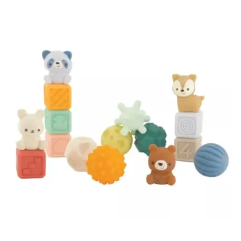 Комплект бебешки сензорни играчки Меки цветове, 16 части – Infantino