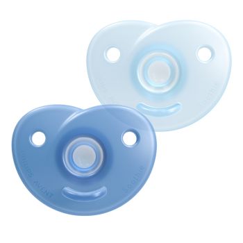 Комплект от 2 бр. ортодонтски силиконови залъгалки за новордени SOOTHIE 0-6м. Philips Avent - сини