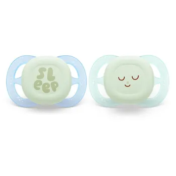 Комплект от 2 броя ортодонтични залъгалки за новородени, Ultra Start Night 0-2м, Philips AVENT - декор Sleep