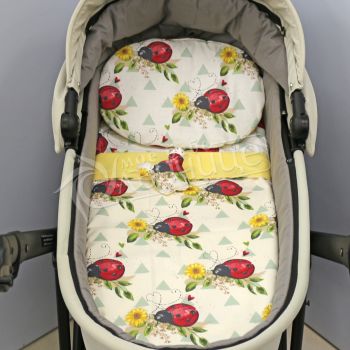 Двулицев летен комплект за количка - Ladybug