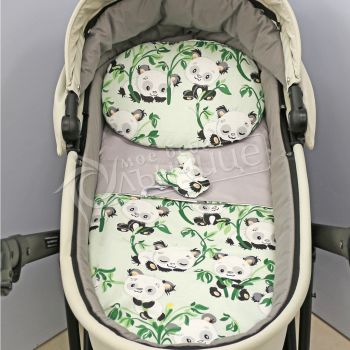 Двулицев летен комплект за количка - Green Panda