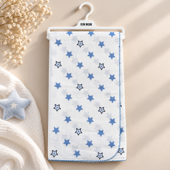 Муселинова пелена 85x90 см - Blue stars