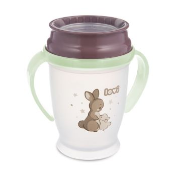 Неразливаща се чаша с дръжки 360° LOVI N&D Rabbit, 250 мл, 9м+