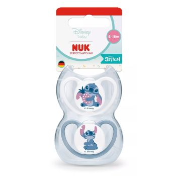 NUK Perfect Match 2бр. залъгалки, силикон 6-18мес. AIR Stitch