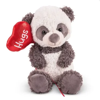 Плюшена играчка Панда с балон сърце &bdquo;Hugs&ldquo; - 27 см