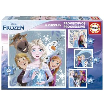 Прогресивен пъзел Frozen 4 в 1 (12, 16, 20 и 25 части) &ndash; Educa