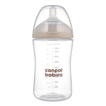 Шише с двузонов биберон Natural Shape 260мл. 3м+ - Canpol babies