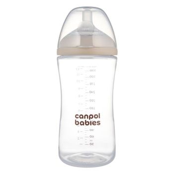 Шише с двузонов биберон Natural Shape 330мл. 6м+ - Canpol babies