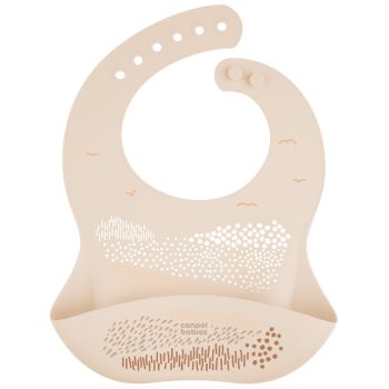 Силиконов лигавник с джоб Canpol babies, 4м+ Cream
