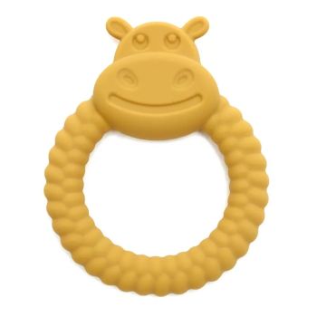 Силиконова бебешка гризалка Хипо - жълта