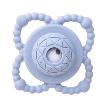 Силиконова бебешка гризалка с дрънкалка Синя - Tedsy