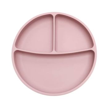 Силиконова чиния с вакуум светло розова - Tedsy
