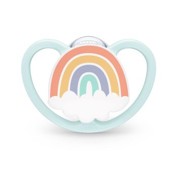 Силиконова залъгалка 0-6 м. Дъга NUK Space + кутийка