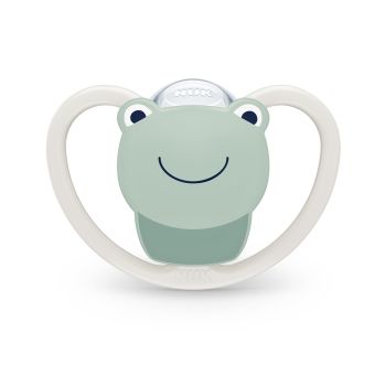 Силиконова залъгалка 0-6 м. Жаба NUK Space + кутийка