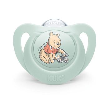 Силиконова залъгалка 0-6 м. Мечо Пух NUK + кутийка