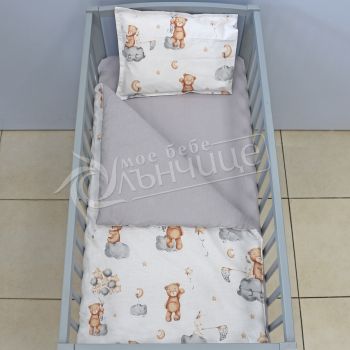 Спален комплект от три части Teddy Bear сив 50/100