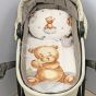 Двулицев летен комплект за количка - Teddy Bear сив
