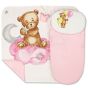 Двулицев летен комплект за количка - Teddy Bear Розов