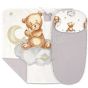 Двулицев летен комплект за количка - Teddy Bear сив