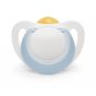 Каучукова залъгалка 0-6 м. бяло/синьо NUK Star + кутийка