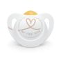 Каучукова залъгалка 0-6 м. бяло със сърце NUK Star + кутийка