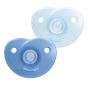 Комплект от 2 бр. ортодонтски силиконови залъгалки за новордени SOOTHIE 0-6м. Philips Avent - сини