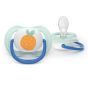 Комплект от 2 броя ортодонтски залъгалки, Ultra Air Happy 0-6m, Philips AVENT - Плод/Мече в синьо