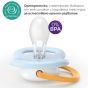 Комплект от 2 броя ортодонтски залъгалки, Ultra Air Happy 0-6m, Philips AVENT - Плод/Мече в синьо