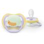 Комплект от 2 броя светещи ортодонтични залъгалки,Ultra Air NightTime 0-6m, Philips AVENT - Пеперуда и гъсеница