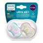 Комплект от 2 броя ортодонтични залъгалки, Ultra Air 0-6m, Philips AVENT - Слънце и Дъга - Лилаво