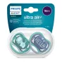 Комплект от 2 броя ортодонтични залъгалки, Ultra Air 18m+, Philips AVENT - декорация Слонове и Надпис