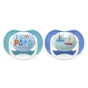Комплект от 2 броя ортодонтични залъгалки, Ultra Air Happy 6-18m+, Philips AVENT - Надпис и Лодка