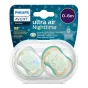Комплект от 2 броя ортодонтични залъгалки, Ultra Air Night 0-6m+, Philips AVENT - Звезда и Сова