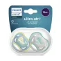 Комплект от 2 броя ортодонтични залъгалки, Ultra Air Night 18m+, Philips AVENT - Кит - Неутрални