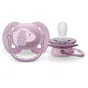Комплект от 2 броя ортодонтични залъгалки, Ultra Soft 6-18м, Philips AVENT - Куче и Цвете