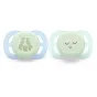 Комплект от 2 броя ортодонтични залъгалки за новородени, Ultra Start Night 0-2м, Philips AVENT -  декор Sleep 