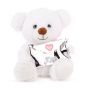 Плюшена играчка Мече с плик - Бял 20см
