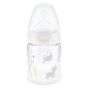 Бебешко шише със силиконов биберон First Choice 150 мл. Temperature Control 0-6 м. Beige - NUK