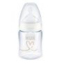 Бебешко шише със силиконов биберон First Choice 150 мл. Temperature Control 0-6 м. White - NUK
