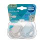 Комплект 2 броя симетрични силиконови залъгалки Dental Air NUDE, Blue 0–6 м – Canpol