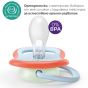 Комплект от 2 броя светещи ортодонтични залъгалки,Ultra Air NightTime 0-6m, Philips AVENT - Ленивец и тигър