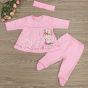Бебешки комплект от три части - Cute bear girl - розов