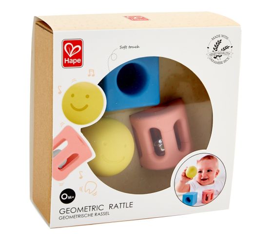 Бебешка дрънкалка Геометрични фигури, 3 части – Hape