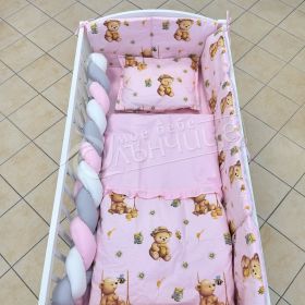 Спален комплект с обиколници Honey Bear - Pink