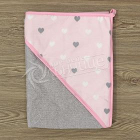 Бебешка хавлия - Gray Hearts